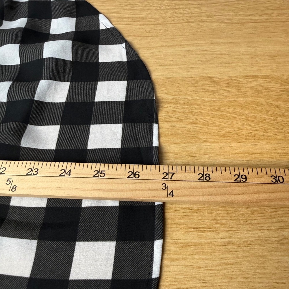 Adrianna Papell Layered Sweater Women S Black White Buffalo Plaid Mixed Media - Picture 5 of 8